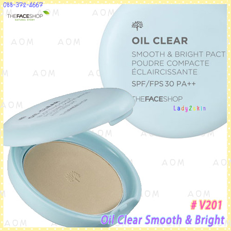 รูปภาพที่1 ของสินค้า : ( V201 Light Beige )Oil Clear Smooth & Bright Pact SPF30/PA++